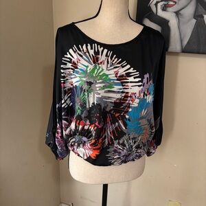 BCBGMaxAzria Vibrant Split Sleeve Blouse